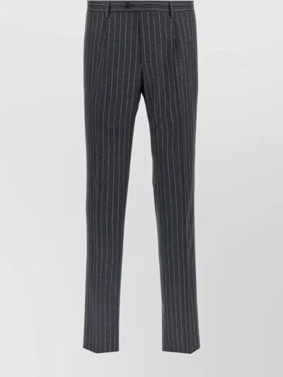 Tagliatore Single-breasted Pinstriped Suit Jacket In Gray