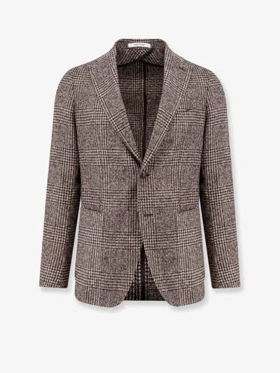 Tagliatore Single-breasted Prince Of Wales Blazer In Brown