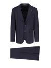 Tagliatore Vesuvio Single-breasted Suit In Blue Virgin Wool