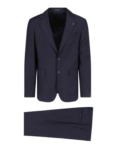 TAGLIATORE SINGLE-BREASTED SUIT - NAVY