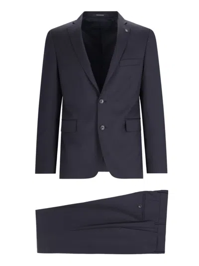Tagliatore Single-breasted Suit In Blue