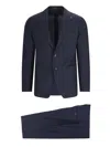 Tagliatore Vesuvio Single-breasted Suit In Blue Virgin Wool