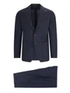 Tagliatore Blue Single-breasted Jacket With Notched Revers In Blue