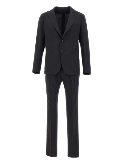 Tagliatore Single-breasted Suit In Black