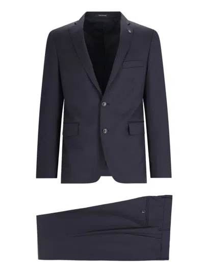Tagliatore Single-breasted Suit In Black