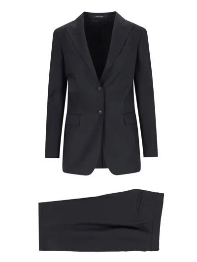 Tagliatore Single-breasted Suit In Black  