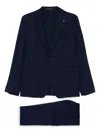 Tagliatore Single-breasted Blue Jacket In Wool In Blau