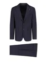 Tagliatore Vesuvio Single-breasted Suit In Blue Virgin Wool In Blue