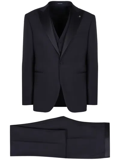 Tagliatore Single-breasted Suit In Black