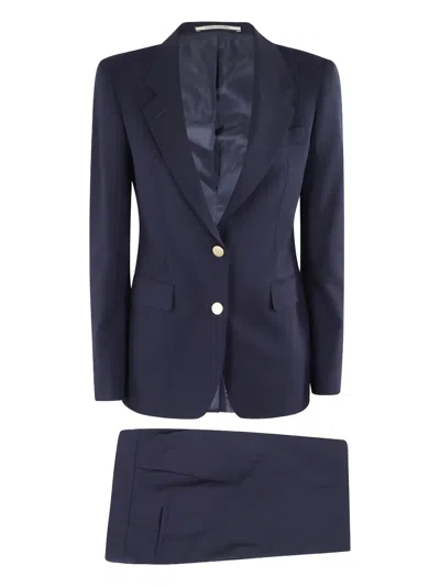 Tagliatore Two-button Tailored Blazer And Straight-leg Trouser Ensemble In Black