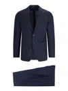 Tagliatore Stretch Virgin Wool Suit In Blue