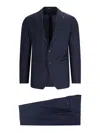 Tagliatore Stretch Virgin Wool Suit In Blue