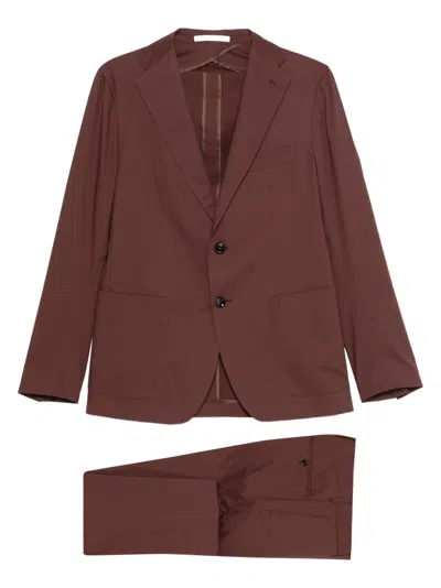 Tagliatore Single-breasted Suit In Brown
