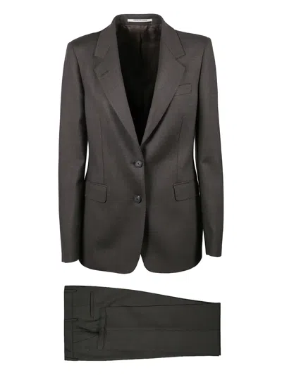Tagliatore Single-breasted Suit In Brown