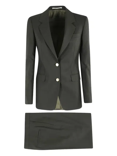 Tagliatore Tailored Green Suit With Mono-breasted Blazer And Structured Fit In Black