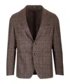 Tagliatore Montecarlo Prince Of Wales Blazer In Brown