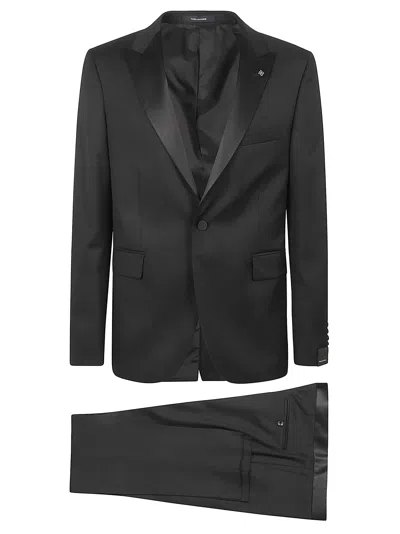 Tagliatore Satin-trim Dinner Suit In Blue