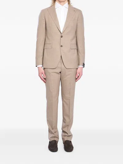 Tagliatore Single-breasted Suit In Neutral