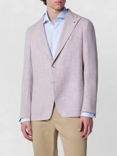Tagliatore Single Breasted Suit Notch Lapel Front Pockets In Purple