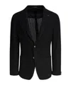 Tagliatore Lapel Jackets Textured Fabric Front Pockets In Black
