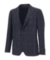 Tagliatore Blue Prince Of Wales Montecarlo Single-breasted Blazer In Blue