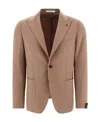 Tagliatore Single-breasted Blazer With Button Cuffs In Brown