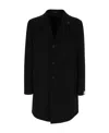 Tagliatore Single-breasted Cut-off Coat With Cashmere Blend In Black