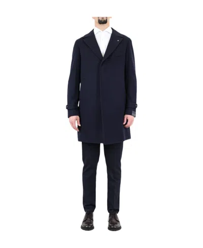 Tagliatore Single-breasted Tailored Coat In Blue