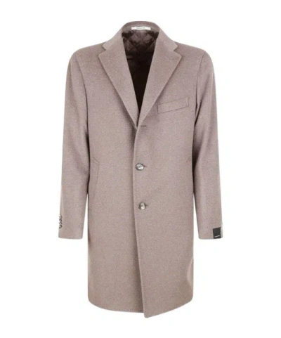 Tagliatore Single-breasted Tailored Coat In Brown