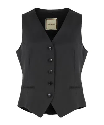 Tagliatore Single Breasted Tailored Gilet In Black