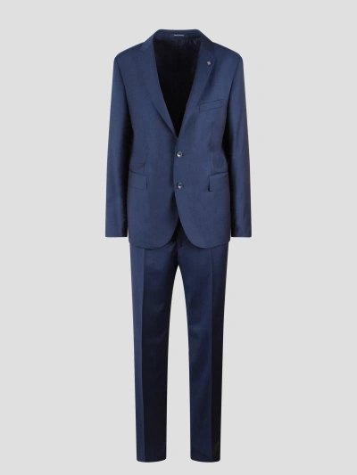 Tagliatore Single-breasted Tailored Suit In Blue