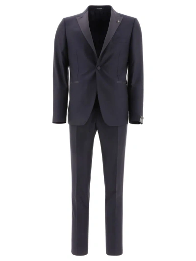 Tagliatore Single-breasted Tailored Suit In Blue