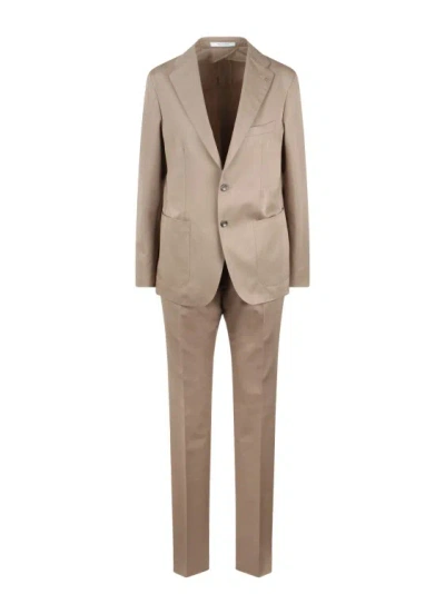 Tagliatore Single-breasted Tailored Suit In Brown
