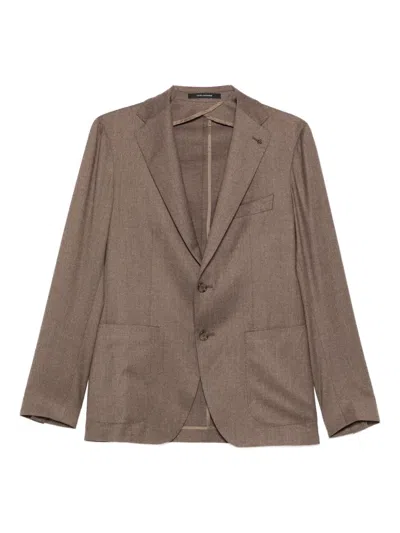 Tagliatore Single-breasted Tailored-trousers Suit In Brown