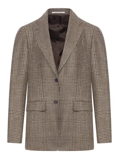 Tagliatore Single-breasted Tailored Wool Jacket In Brown