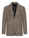 Tagliatore Cecily Checked Single-breasted Wool Blazer In Brown