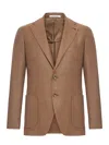 Tagliatore Single-breasted Tailored Wool Jacket In Brown