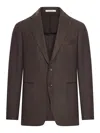 Tagliatore Single-breasted Tailored Wool Jacket In Brown