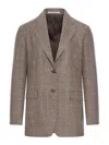 Tagliatore Single-breasted Tailored Wool Jacket In Brown
