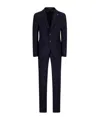 Tagliatore Single-breasted Textured Suit In Black