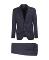Tagliatore Vesuvio Single-breasted Suit In Blue Virgin Wool In Black