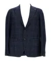 Tagliatore Single-breasted Tweed Blazer In Blue