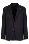 Tagliatore Single-breasted Wool Jacket With Lapel Collar In Black