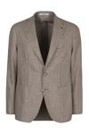 Tagliatore Monte Carlo Wool Buttoned Blazer In Brown