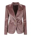 Tagliatore Single Breasted Velvet Jacket In Multi