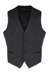 Tagliatore Wool Vest With Adjustable Buckle Strap