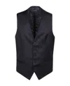 Tagliatore Button-fastening Sleeveless Waistcoat In Black