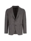 Tagliatore Tailored Blazer Houndstooth Front Pockets In Black