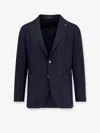 Tagliatore Single-breasted Virgin Wool And Cashmere Blazer In Blue