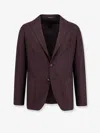 Tagliatore Burgundy Pattern Single-breasted Jacket With Front Pockets In Burgundy
